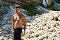 Handsome Fitness Man With Muscular Body Outdoors In Summer. Royalty Free Stock Photo