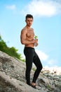Handsome Fitness Man With Muscular Body Outdoors In Summer. Royalty Free Stock Photo