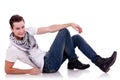 Handsome man lying and possing Royalty Free Stock Photo