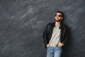 Handsome smiling man posing in studio Royalty Free Stock Photo