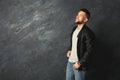 Handsome smiling man posing in studio Royalty Free Stock Photo