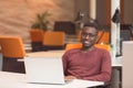 Handsome smiling successful African American