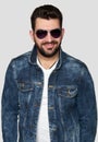 Handsome smug bearded man wearing sunglasses Royalty Free Stock Photo