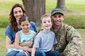 Handsome soldier reunited with family