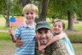 Handsome soldier reunited with family