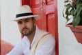 Handsome South American man wearing hat Royalty Free Stock Photo