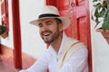 Handsome South American man wearing hat Royalty Free Stock Photo