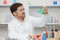 handsome student chemistry working with chemicals Royalty Free Stock Photo