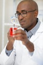 handsome student chemistry working with chemicals Royalty Free Stock Photo