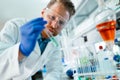 Handsome student of chemistry working with chemicals Royalty Free Stock Photo