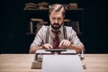 A Handsome Stylish Man With Braces Typing Royalty Free Stock Photo