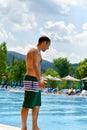 Man in a pool Royalty Free Stock Photo