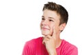 Handsome teen boy looking aside isolated. Royalty Free Stock Photo