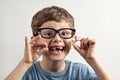 Handsome toothless boy with two fallen teeth Royalty Free Stock Photo