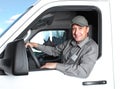 Handsome truck driver. Royalty Free Stock Photo
