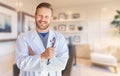 Handsome Young Adult Male Doctor With Beard Inside Office Royalty Free Stock Photo