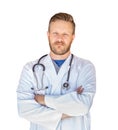 Handsome Young Adult Male Doctor With Beard Isolated On White Royalty Free Stock Photo