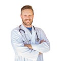 Handsome Young Adult Male Doctor With Beard Isolated On A White Royalty Free Stock Photo