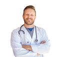 Handsome Young Adult Male Doctor With Beard Isolated On White Royalty Free Stock Photo