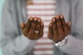 Young African Muslim Man Making Traditional Fatiha Prayer To Allah