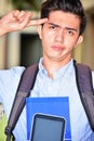 Dumb Boy Student With Books