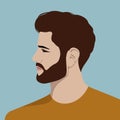 Handsome young bearded man, profile view Royalty Free Stock Photo