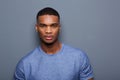 Handsome young black man with serious expression on face Royalty Free Stock Photo