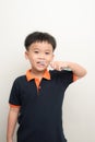 Handsome Young Boy Brushing Teeth Royalty Free Stock Photo