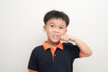 Handsome Young Boy Brushing Teeth Royalty Free Stock Photo