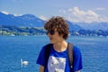 Handsome young boy in Luzern, Switzerland Royalty Free Stock Photo