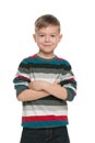 Handsome young boy stands Royalty Free Stock Photo