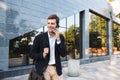 Handsome young business man wearing suit Royalty Free Stock Photo