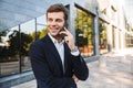 Handsome young business man wearing suit Royalty Free Stock Photo
