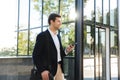 Handsome young business man wearing suit Royalty Free Stock Photo