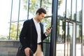 Handsome young business man wearing suit Royalty Free Stock Photo