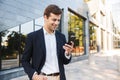 Handsome young business man wearing suit Royalty Free Stock Photo