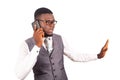 Young businessman talking on mobile phone Royalty Free Stock Photo