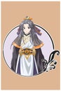 A handsome young emperor master of the ancient kingdom vector illustration