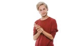 Portrait young man with stylish haircut Royalty Free Stock Photo