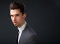 Handsome young fashion model with cool hairstyle Royalty Free Stock Photo