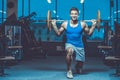 Handsome model young man workout in gym Royalty Free Stock Photo