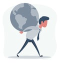 Handsome young man carying the planet earth on its backs Royalty Free Stock Photo