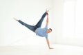 Handsome young man doing trick. Modern dance Royalty Free Stock Photo