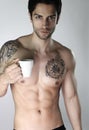 Handsome young man drinking his morning coffee Royalty Free Stock Photo