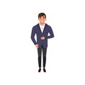 Handsome young man in fashion clothes vector Illustration on a white background Royalty Free Stock Photo