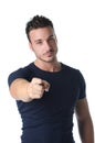 Handsome young man pointing finger at you Royalty Free Stock Photo