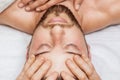 Young man receiving head massage Royalty Free Stock Photo