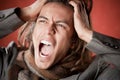 Handsome Young Man Screaming Royalty Free Stock Photo