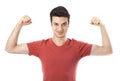 Handsome young man showing his muscles Royalty Free Stock Photo