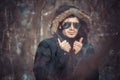 A handsome young man with spectacles in the Park Royalty Free Stock Photo